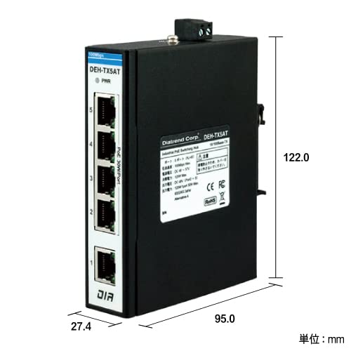 Amazon | 産業用PoEスイッチングハブ DEH-TX5AT | ダイヤトレンド